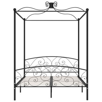Hemelbedframe metaal zwart 160x200 cm 3