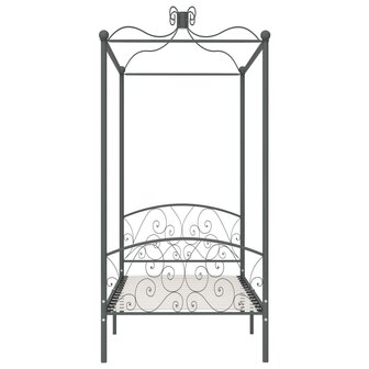 Hemelbedframe metaal grijs 90x200 cm 3