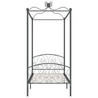 Hemelbedframe metaal grijs 100x200 cm 3