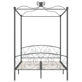 Hemelbedframe metaal grijs 140x200 cm 3