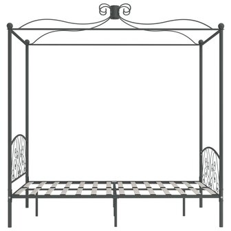 Hemelbedframe metaal grijs 140x200 cm 4