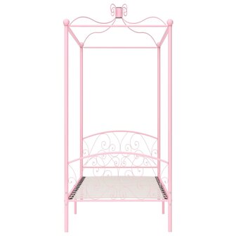 Hemelbedframe metaal roze 100x200 cm 3