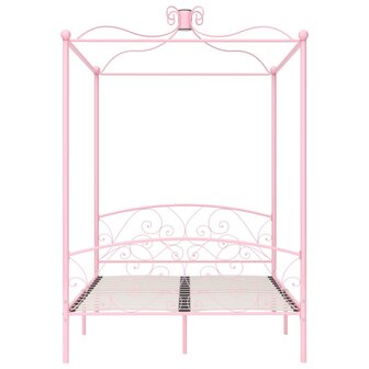 Hemelbedframe metaal roze 140x200 cm 3