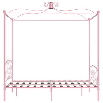 Hemelbedframe metaal roze 140x200 cm 4