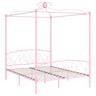 Hemelbedframe metaal roze 160x200 cm 2
