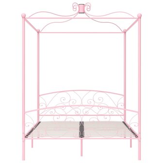 Hemelbedframe metaal roze 160x200 cm 3
