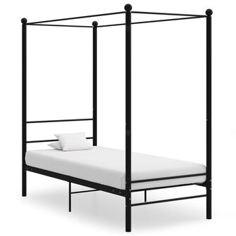 Hemelbedframe metaal zwart 100x200 cm 1