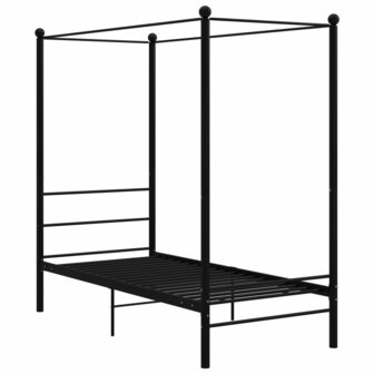Hemelbedframe metaal zwart 100x200 cm 2