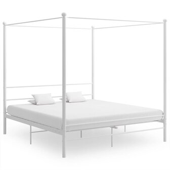 Hemelbedframe metaal wit 180x200 cm  1
