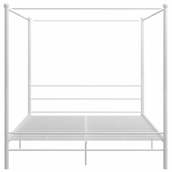 Hemelbedframe metaal wit 200x200 cm  4