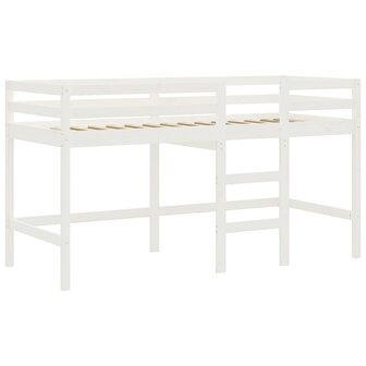 Kinderhoogslaper met gordijnen 90x200 cm grenenhout roze 9