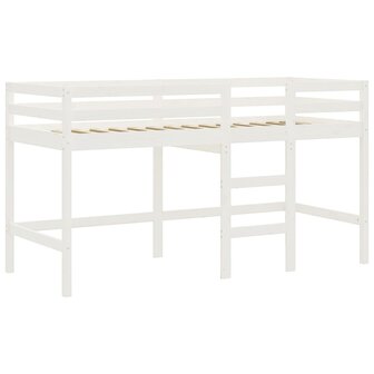 Kinderhoogslaper met tunnel 90x200 cm grenenhout wit en zwart 9
