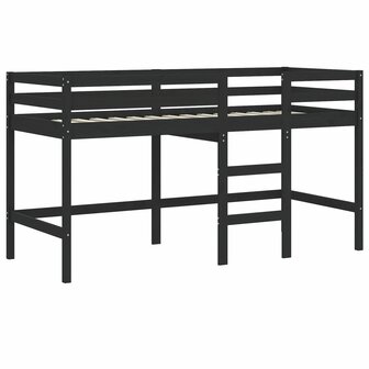 Kinderhoogslaper met tunnel 90x200 cm grenenhout wit en zwart 9