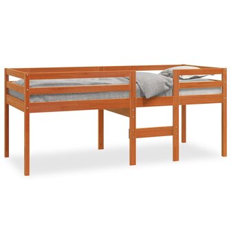 Hoogslaper massief grenenhout wasbruin 90x200 cm 2