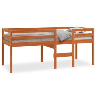 Hoogslaper massief grenenhout wasbruin 80x200 cm 2