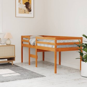Hoogslaper massief grenenhout wasbruin 75x190 cm 1