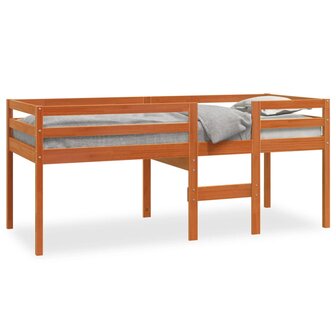 Hoogslaper massief grenenhout wasbruin 75x190 cm 2
