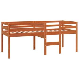 Hoogslaper massief grenenhout wasbruin 75x190 cm 3