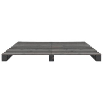 Bedframe pallet massief grenenhout grijs 140x200 cm 3