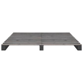 Bedframe pallet massief grenenhout grijs 160x200 cm 3
