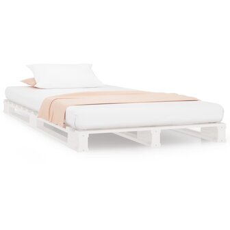 Palletbed massief grenenhout wit 100x200 cm 2