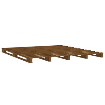 Palletbed massief grenenhout honingbruin 120x200 cm 4