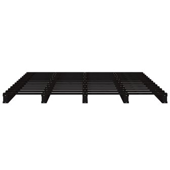 Palletbed massief grenenhout zwart 120x200 cm 5