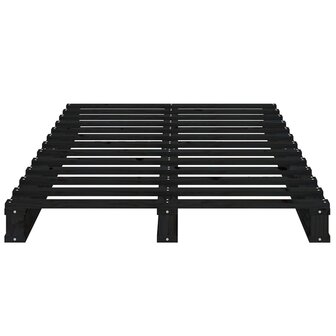 Palletbed massief grenenhout zwart 75x190 cm 5