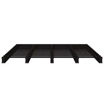 Palletbed massief grenenhout zwart 120x190 cm 5
