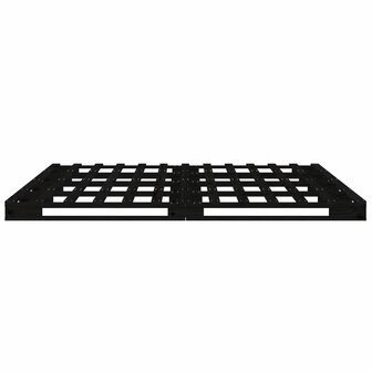 Palletbed massief grenenhout zwart 135x190 cm 6