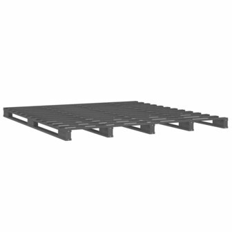 Palletbed massief grenenhout grijs 140x190 cm 4