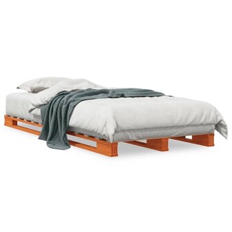 Palletbed massief grenenhout wasbruin 90x200 cm 2