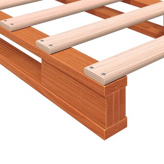 Palletbed massief grenenhout wasbruin 90x200 cm 7