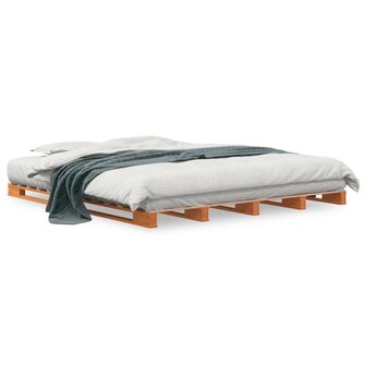Palletbed massief grenenhout wasbruin 180x200 cm 2
