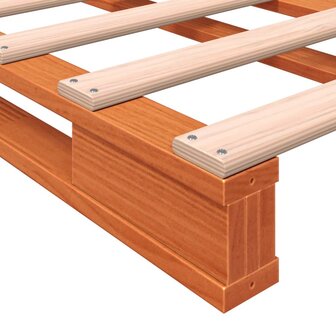 Palletbed massief grenenhout wasbruin 180x200 cm 7