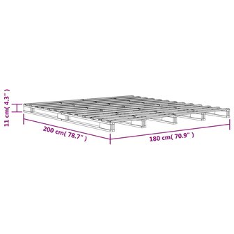 Palletbed massief grenenhout wasbruin 180x200 cm 9