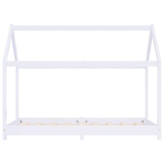 Kinderbedframe massief grenenhout wit 70x140 cm 4