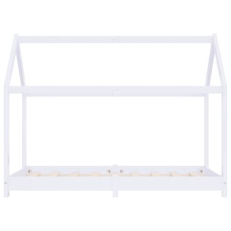 Kinderbedframe massief grenenhout wit 80x160 cm 4