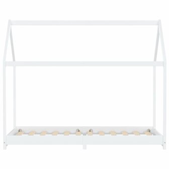Kinderbedframe massief grenenhout wit 90x200 cm 3