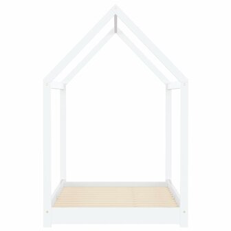 Kinderbedframe massief grenenhout wit 90x200 cm 4