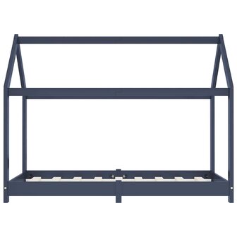 Kinderbedframe massief grenenhout grijs 80x160 cm 4