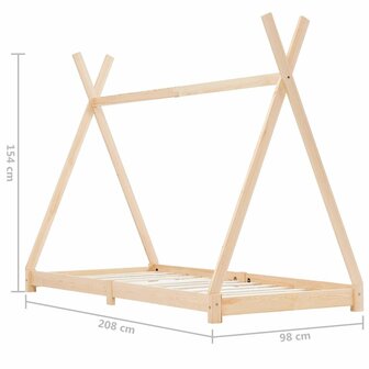 Kinderbedframe massief grenenhout 90x200 cm 7