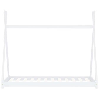 Kinderbedframe massief grenenhout wit 70x140 cm 3