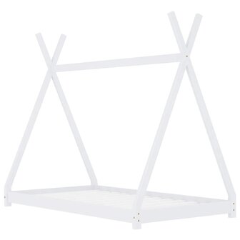 Kinderbedframe massief grenenhout wit 90x200 cm 2
