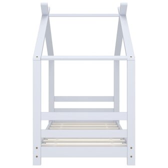 Kinderbedframe massief grenenhout wit 70x140 cm 3