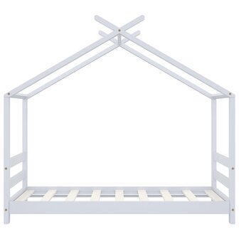 Kinderbedframe massief grenenhout wit 70x140 cm 4