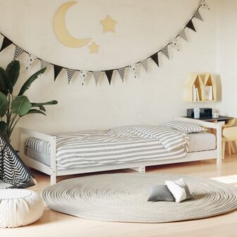 Kinderbedframe 80x200 cm massief grenenhout wit 1