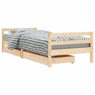 Kinderbedframe met lades 80x200 cm massief grenenhout 2