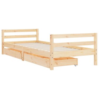 Kinderbedframe met lades 80x200 cm massief grenenhout 3