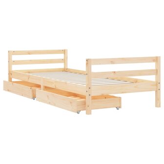 Kinderbedframe met lades 80x200 cm massief grenenhout 4